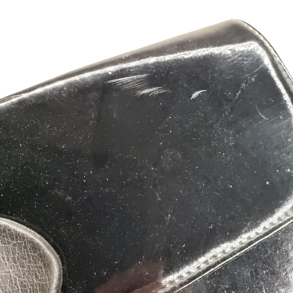 Ande | Vintage Black Patent Leather Glam Chic Evening Crossbody Bag Women's - Picture 11 of 16